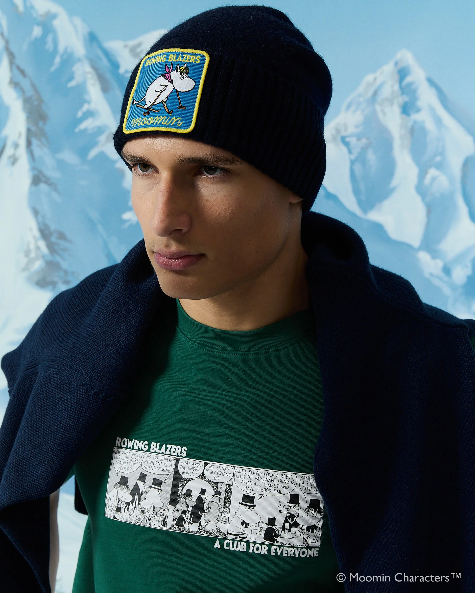 Men’s Moomin Cotton Comic T-Shirt Green - Image 6
