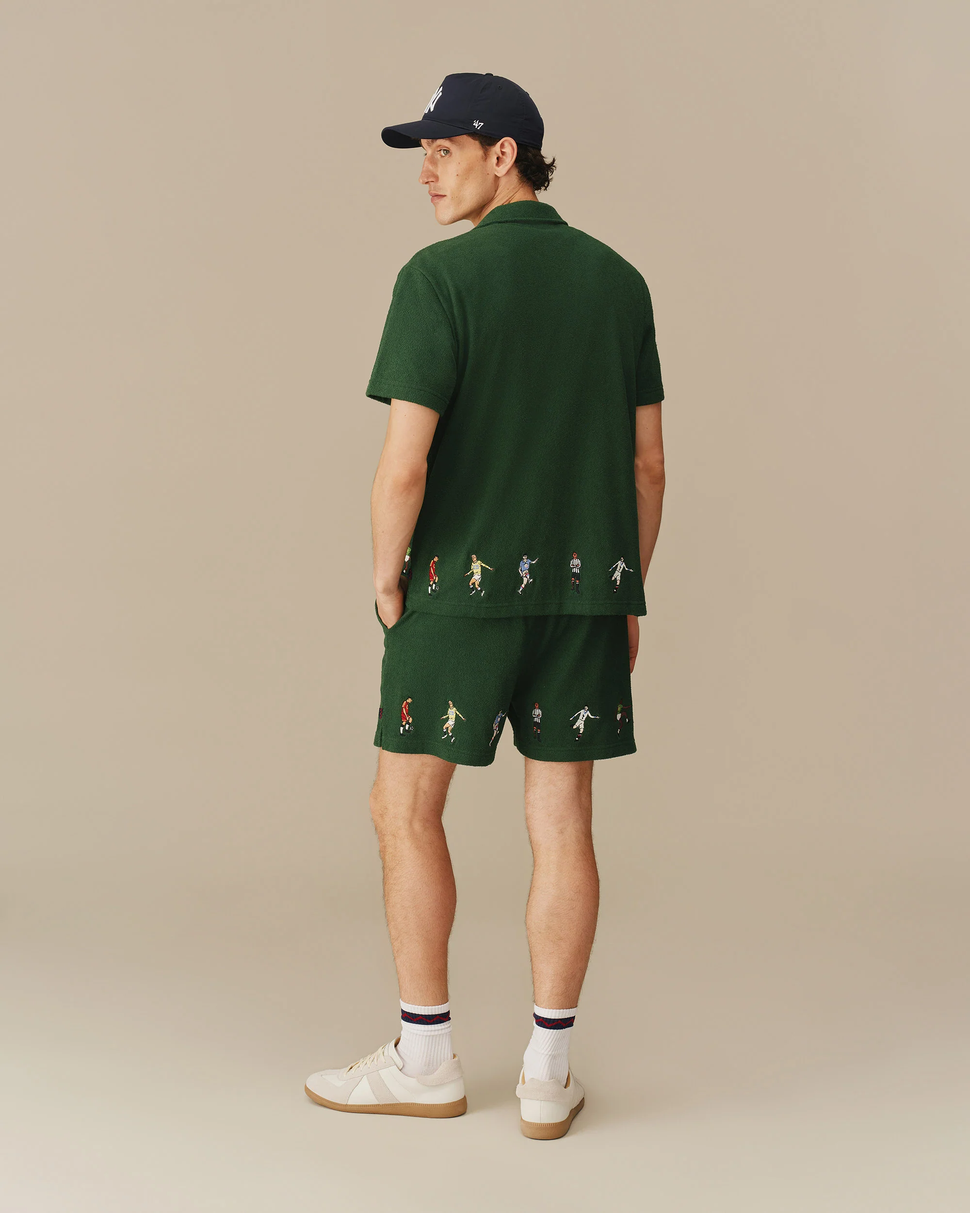 Men’s Soccer Terry Camp Shirt Green - Image 6