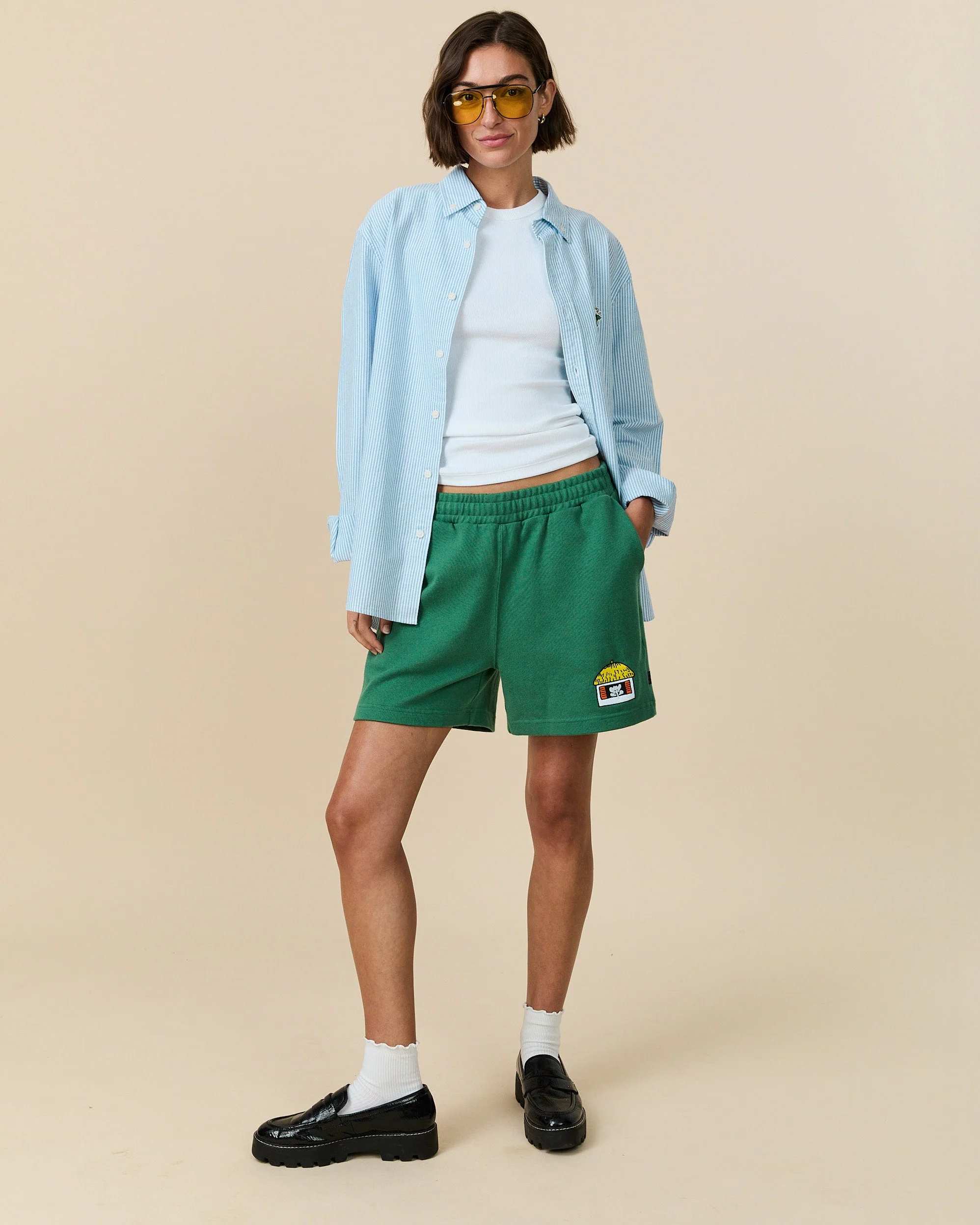Babar Cotton Rugby Pull On Short Green - Image 3