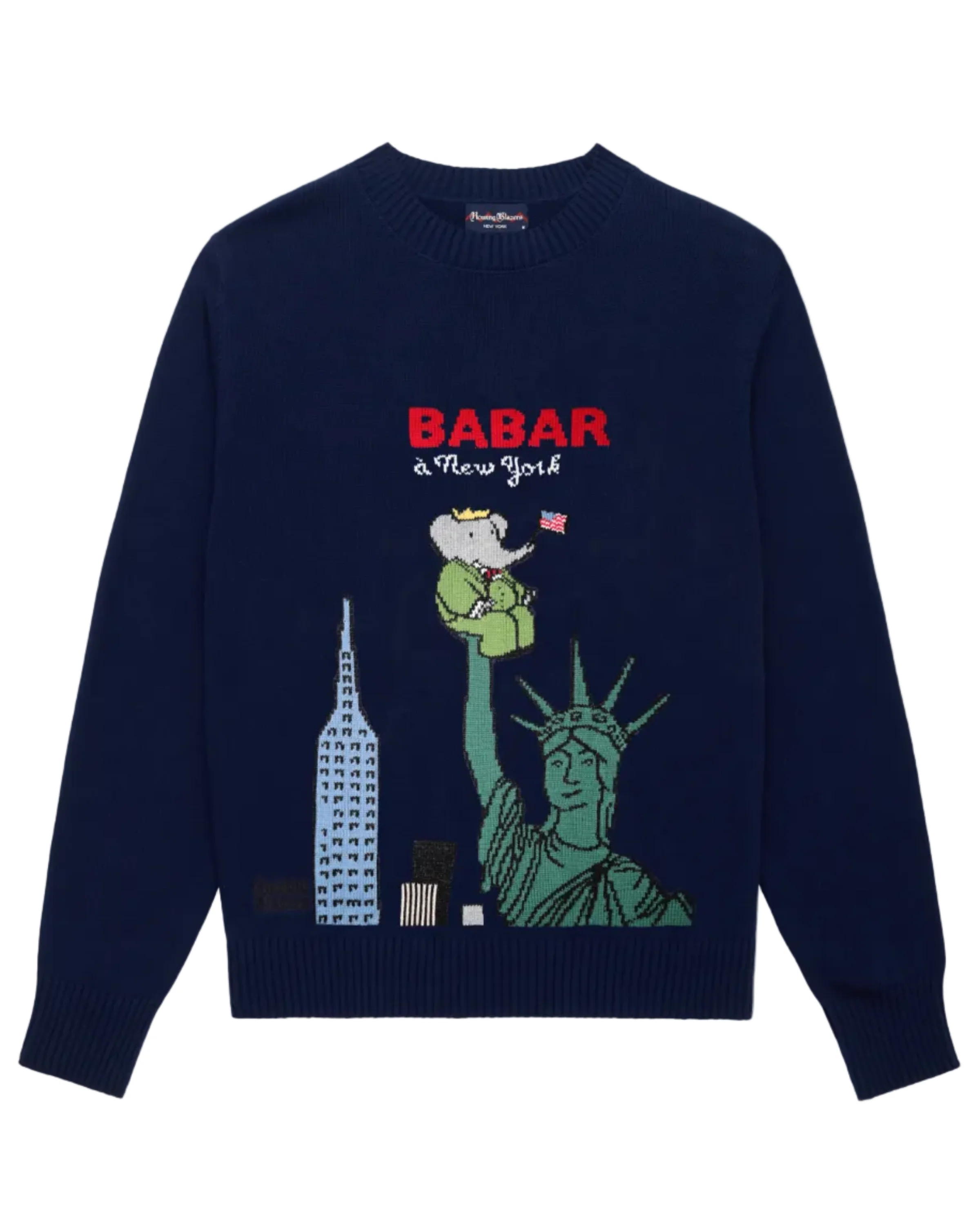 Babar in New York Cotton Sweater Navy - Image 6