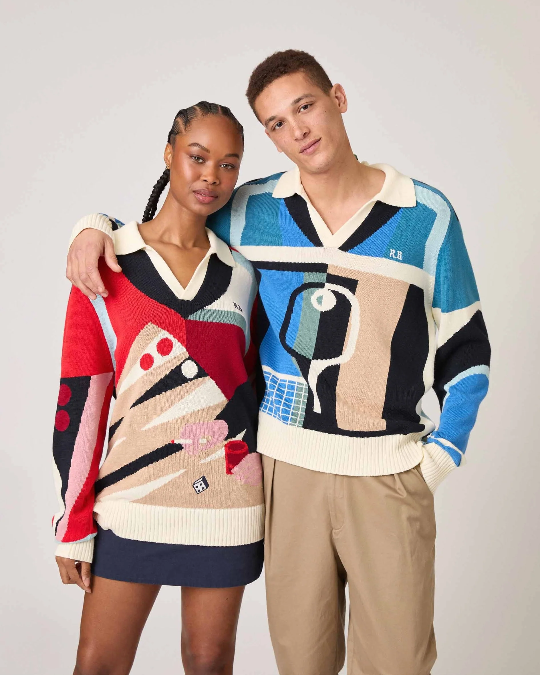 Backgammon Sweater Red Brown Multicolor - Image 12
