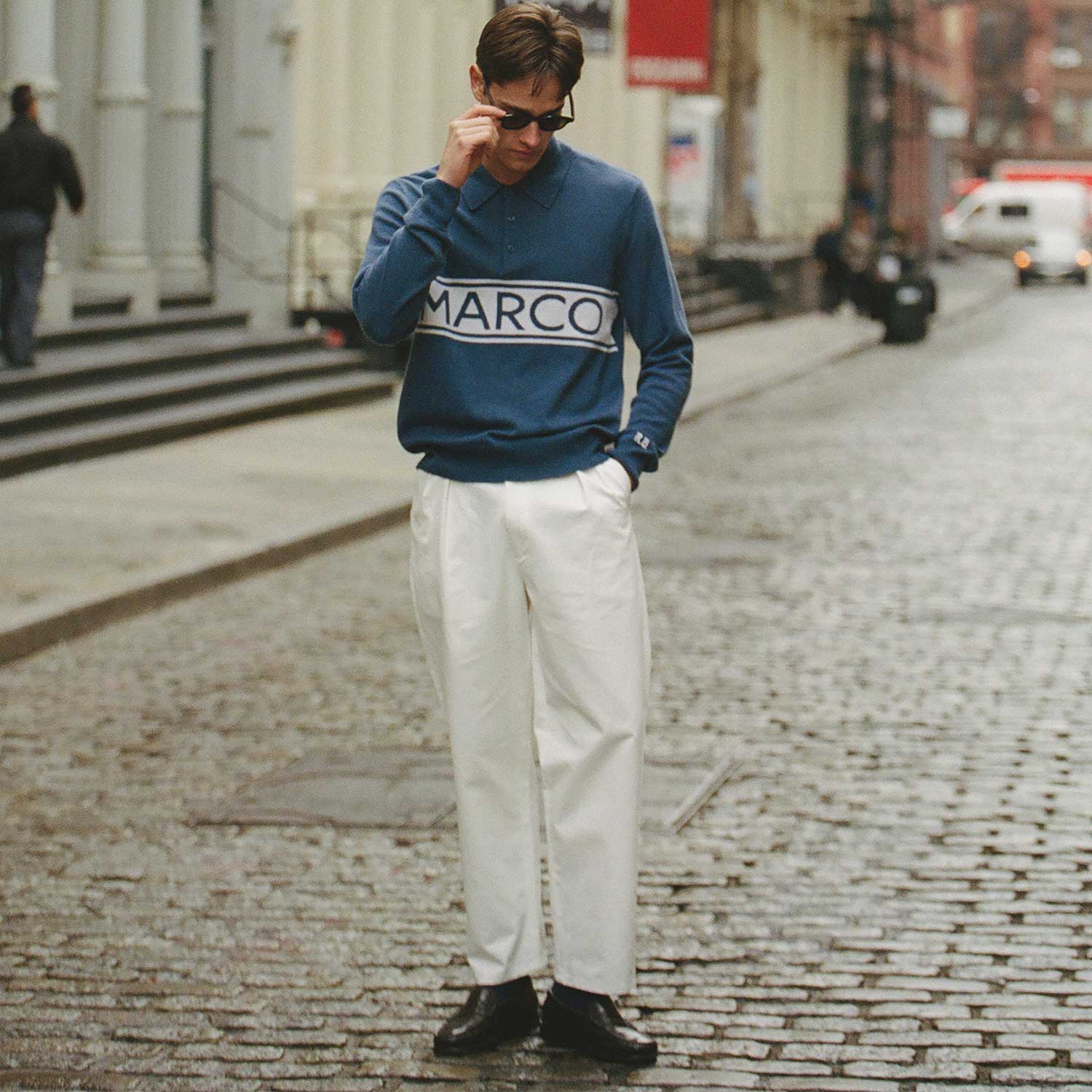 Cashmere Marco Polo Sweater Blue - Image 10