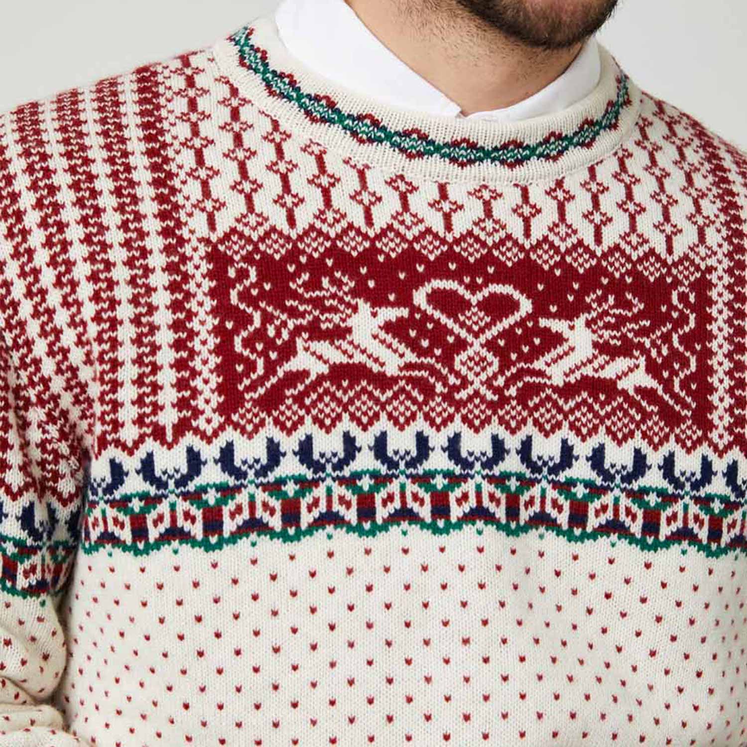 Cashmere Nordic Fairisle Sweater Cream - Image 5