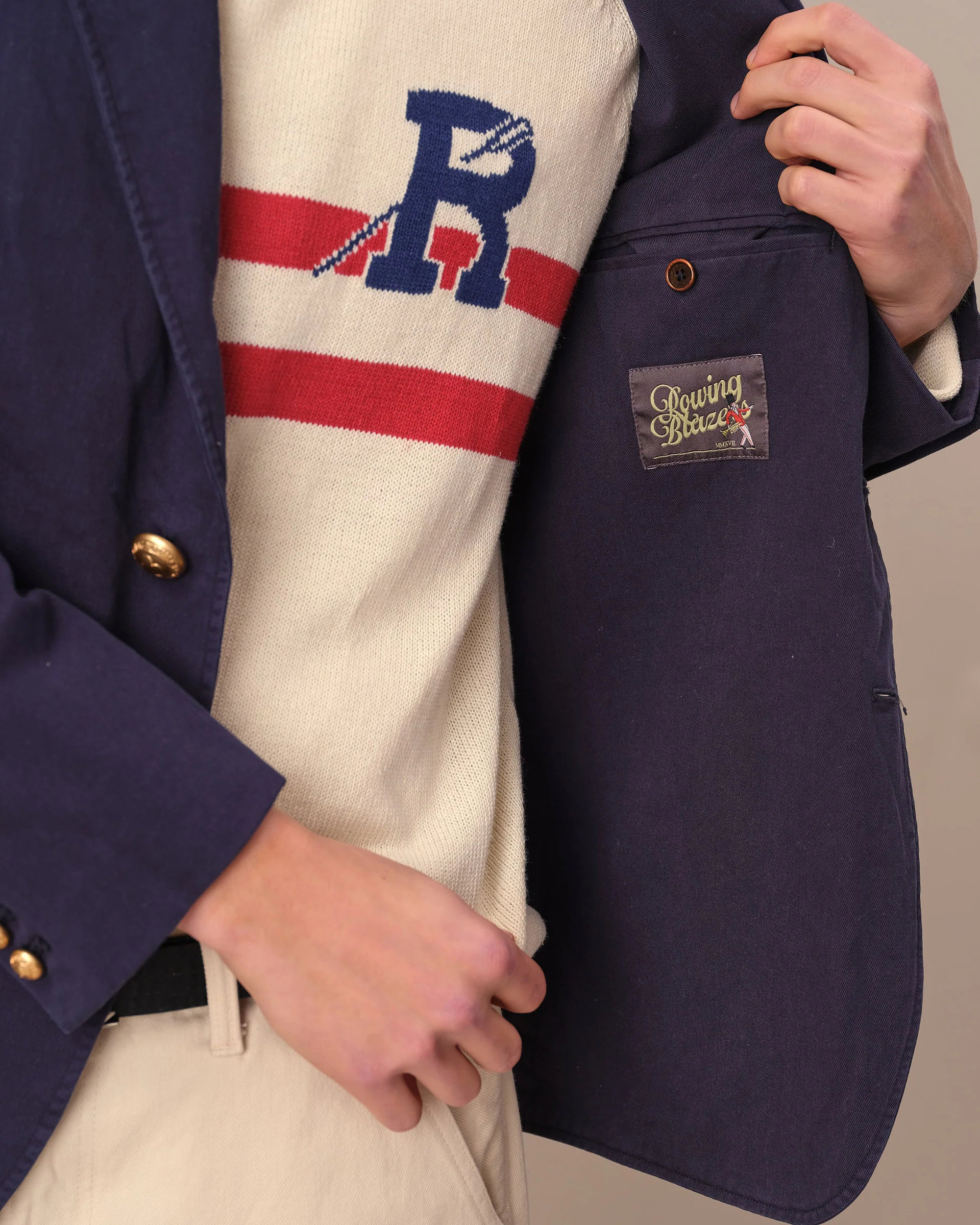 Men's Core Chino Patch Pocket Blazer Navy - Image 7