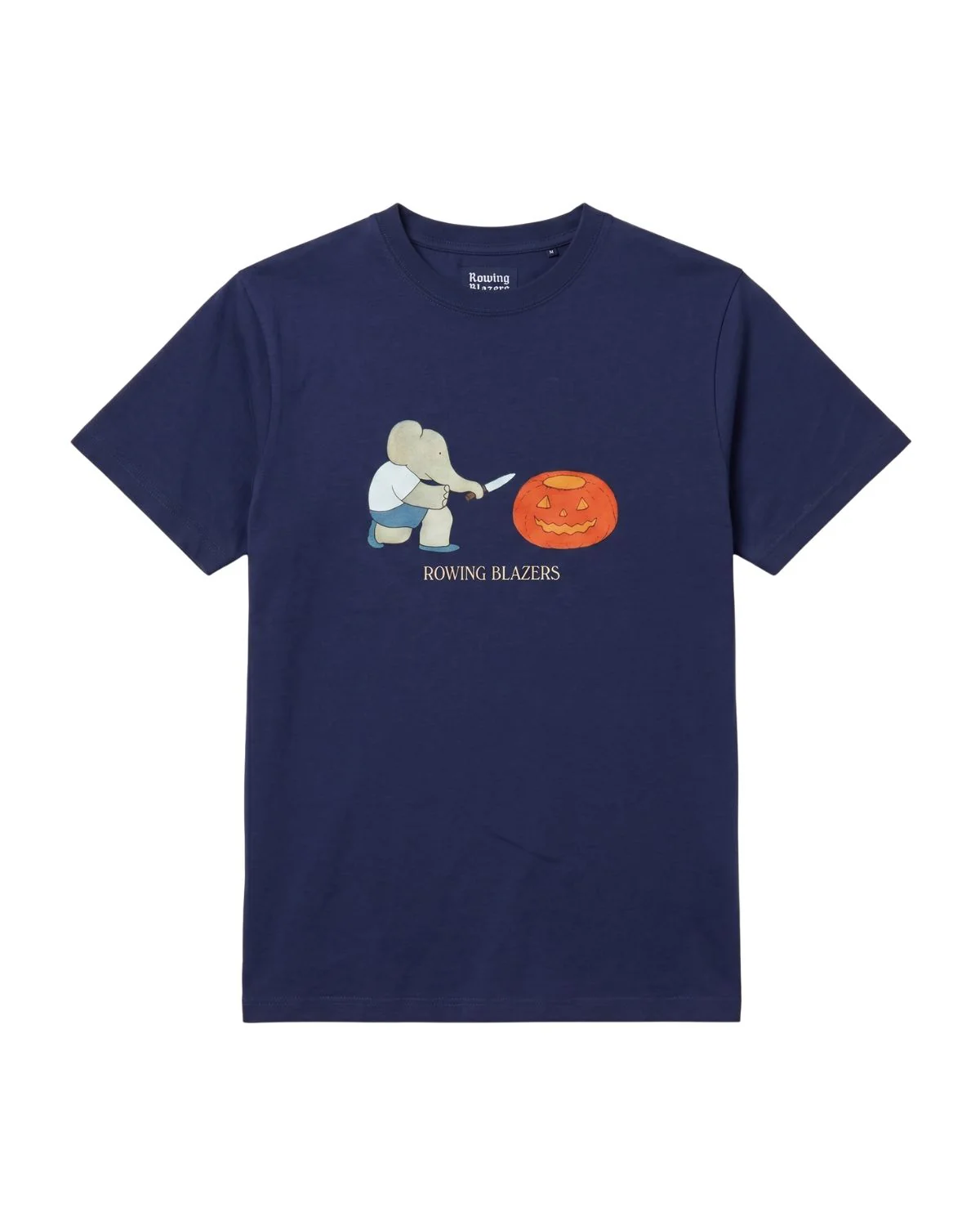 Men's Cotton Babar Pumpkin Tee Navy