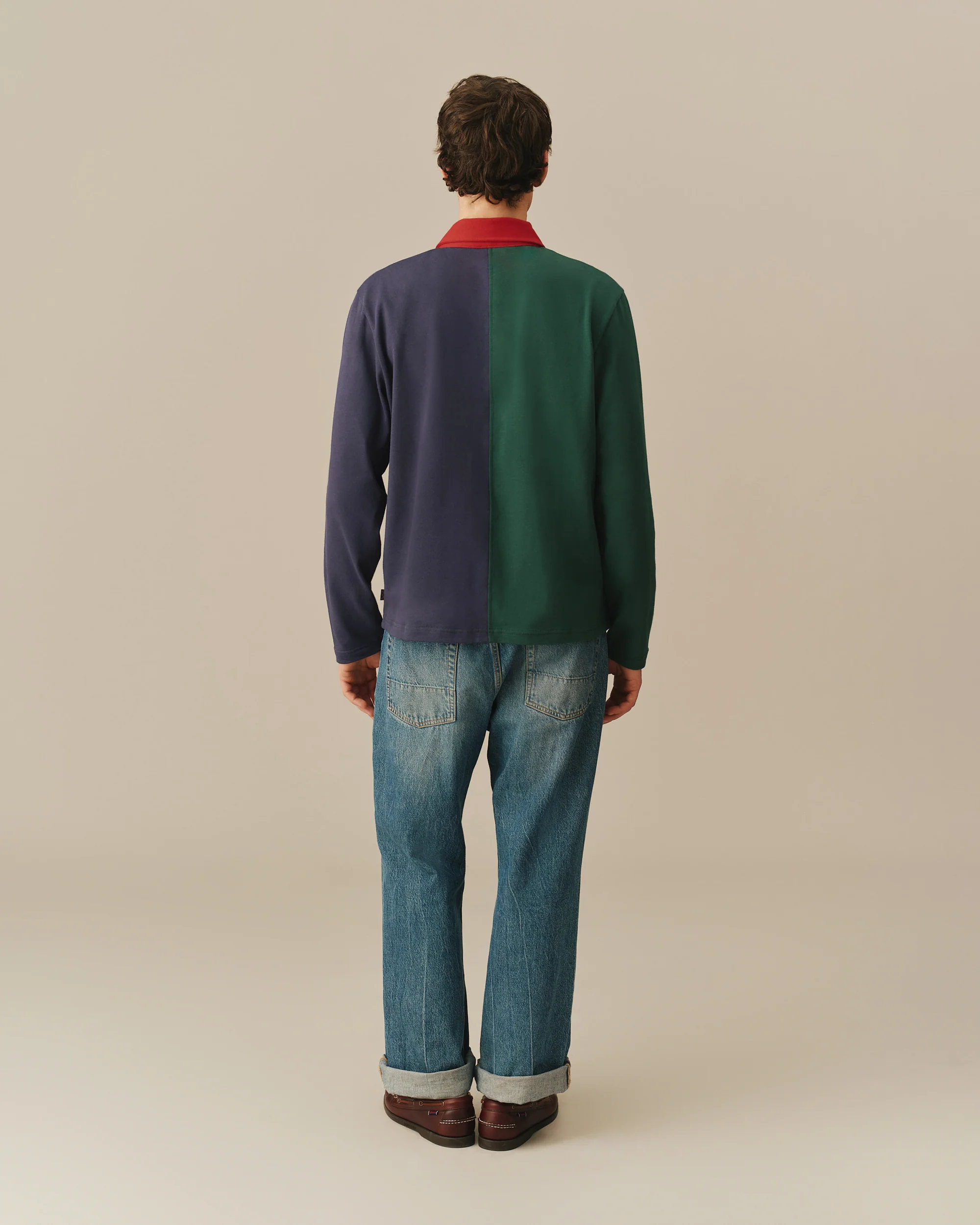 Cotton Color Blocked Rugby Primary Colorblock - Image 5