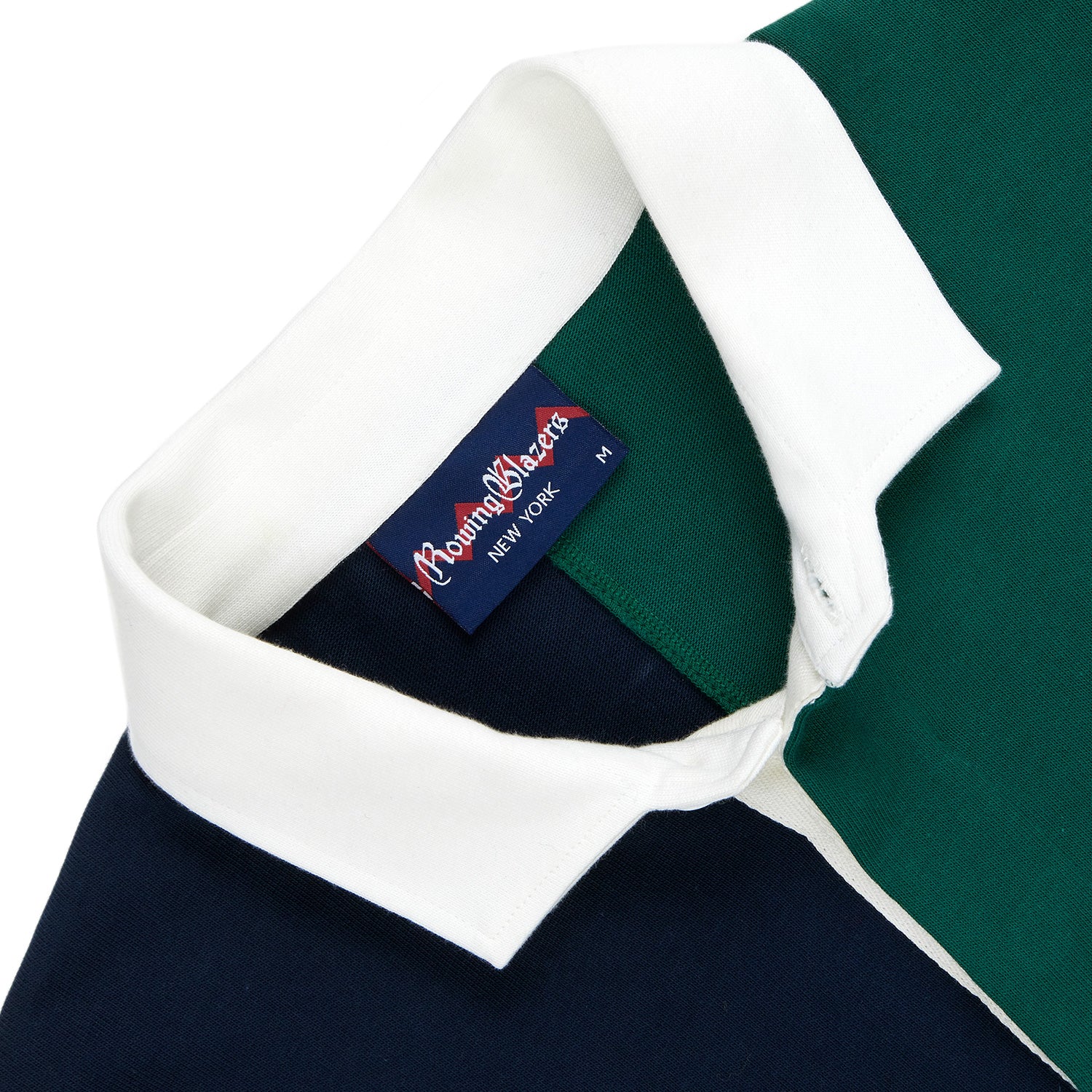Cotton Colorblock Rugby Navy and Green - Image 4