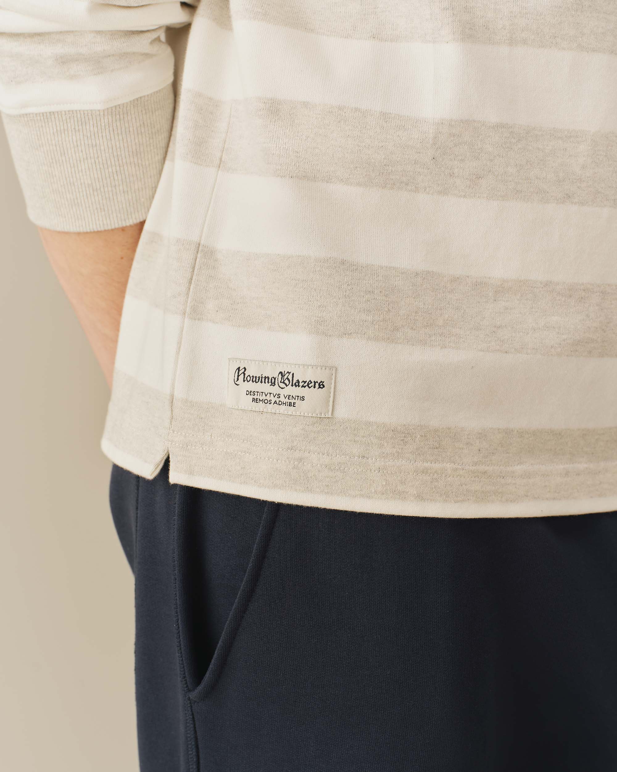 Cotton Core Stripe Rugby Grey Heather/White Stripe - Image 3