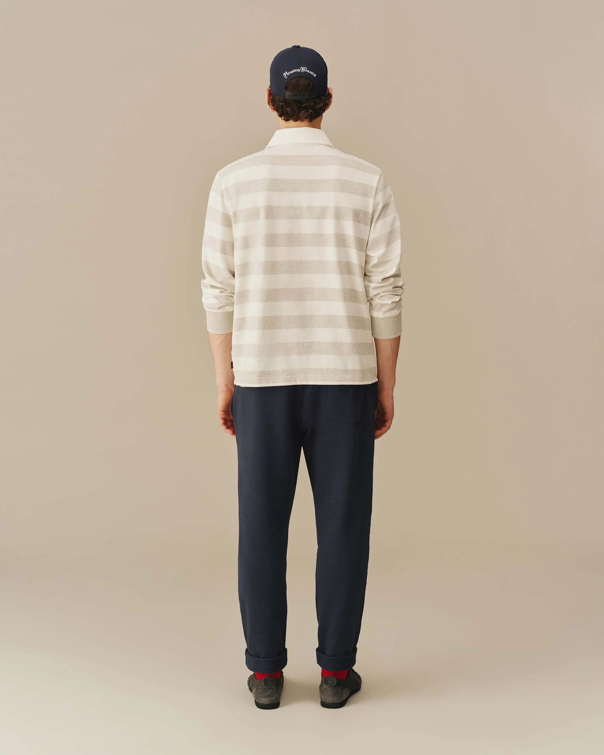 Cotton Core Stripe Rugby Grey Heather/White Stripe - Image 4