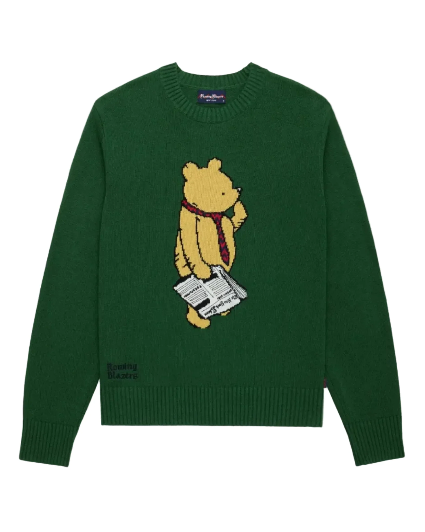 Cotton Linen New Yorker Winnie-the-Pooh Sweater Green - Image 9