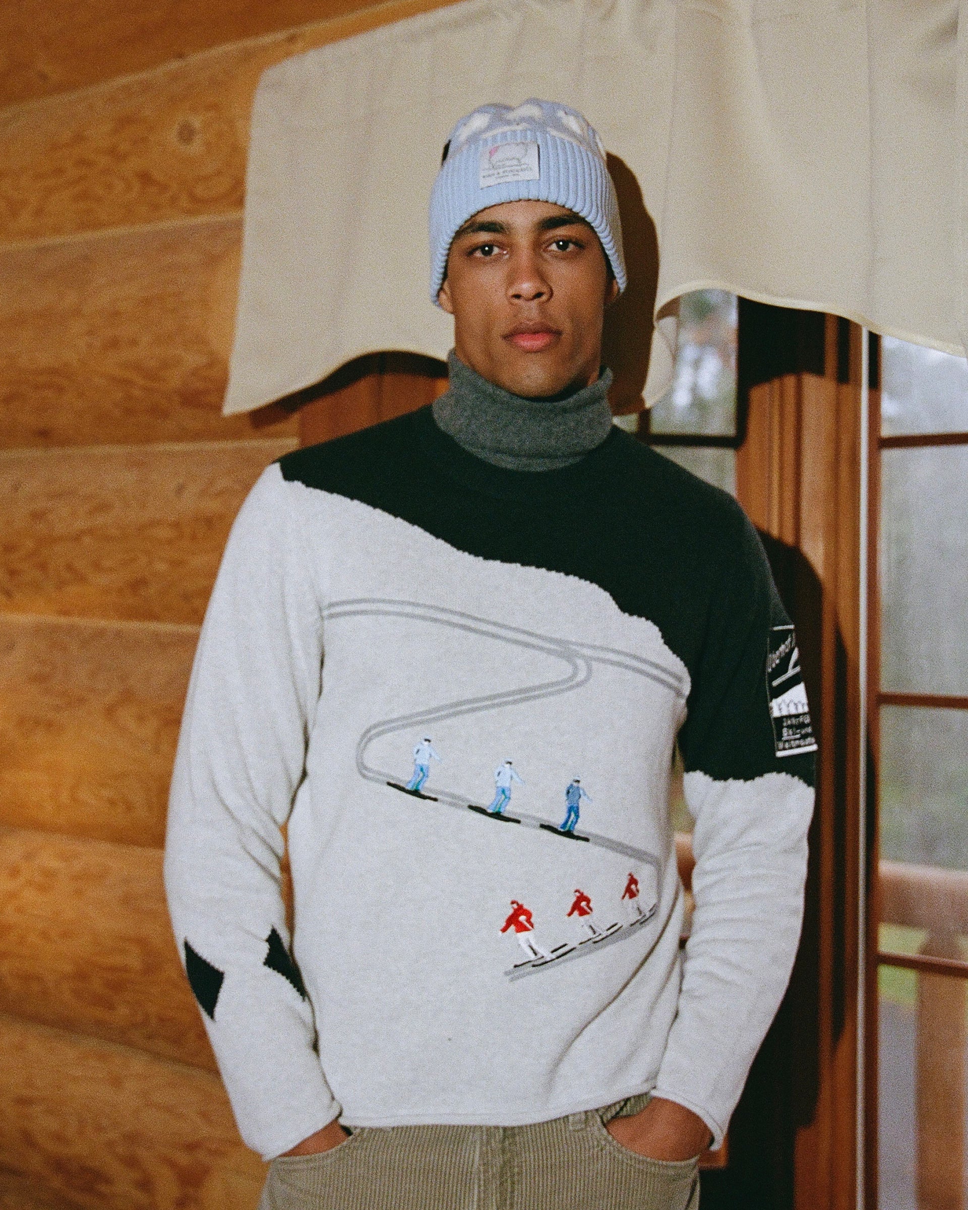 Cotton Night Ski & Snowboard Sweater Gray - Image 3