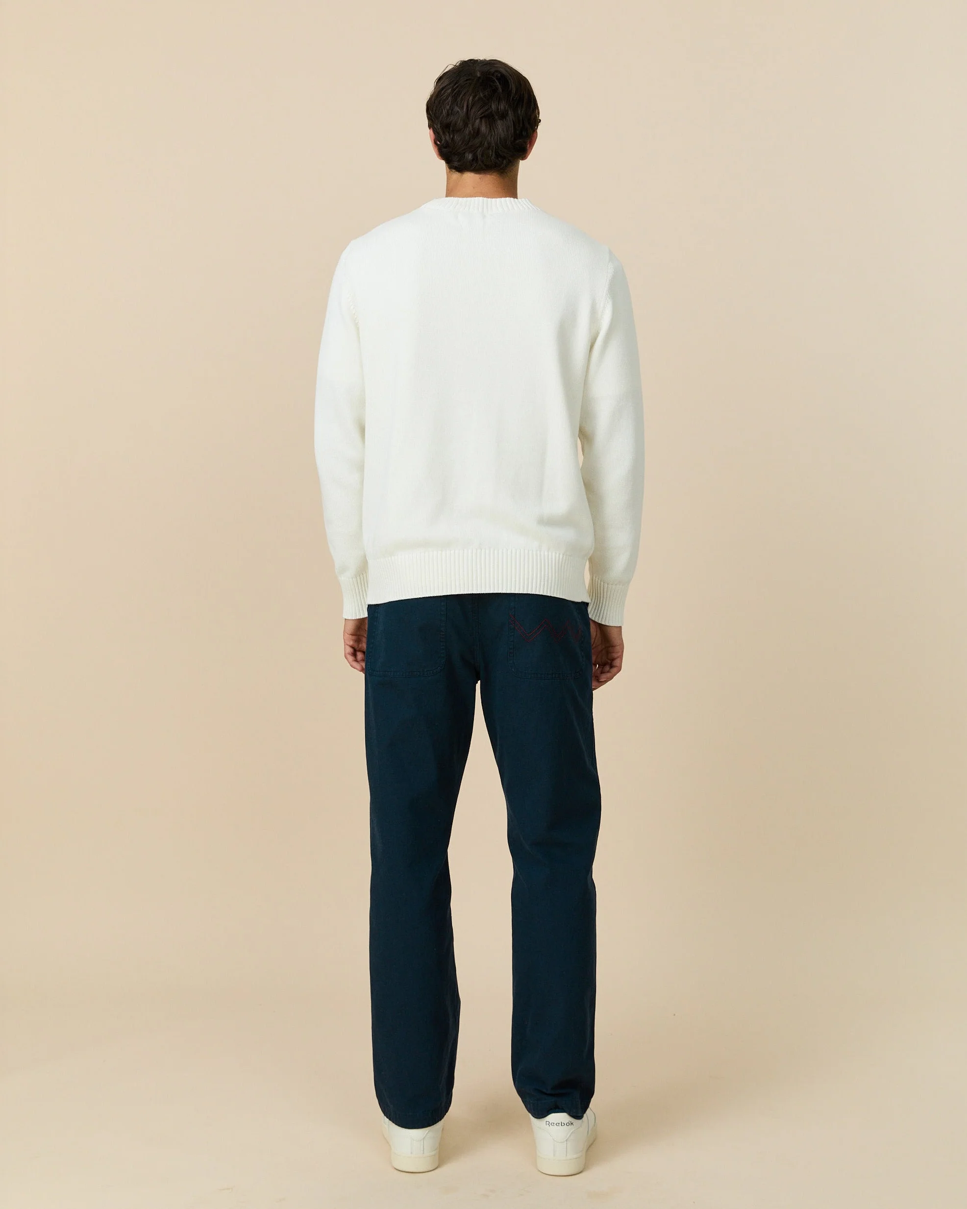 Jack of Clubs Cotton Sweater Cream - Image 4