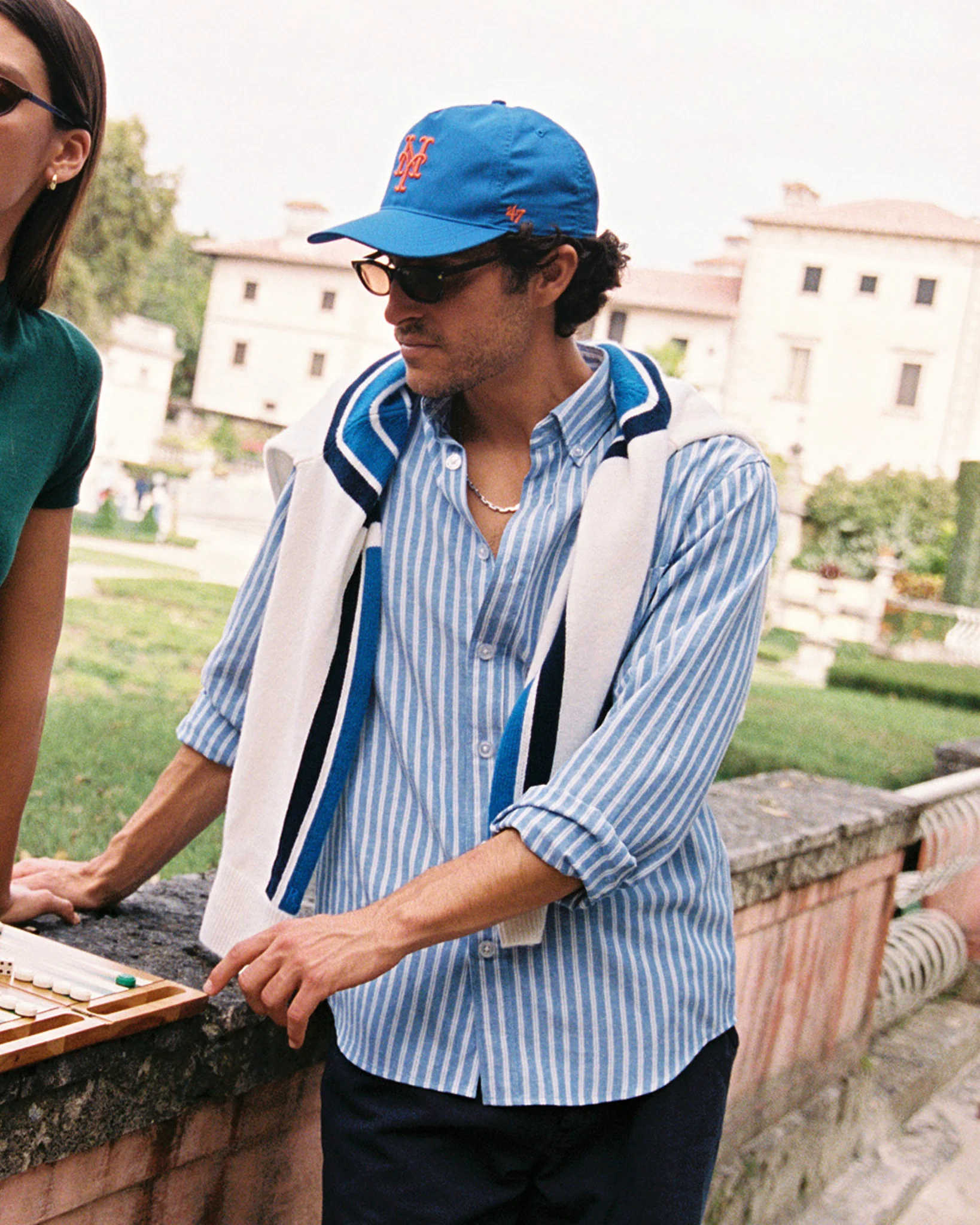 Men's Novelty Striped Shirt Blue - Image 3