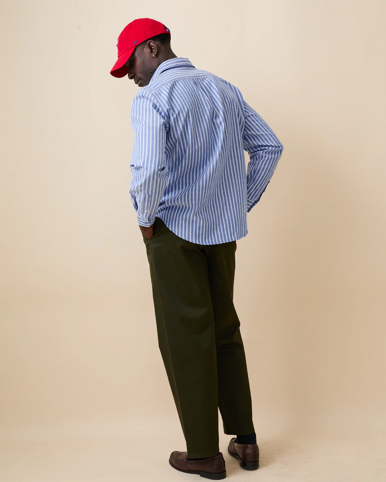 Men's Novelty Striped Shirt Blue - Image 5