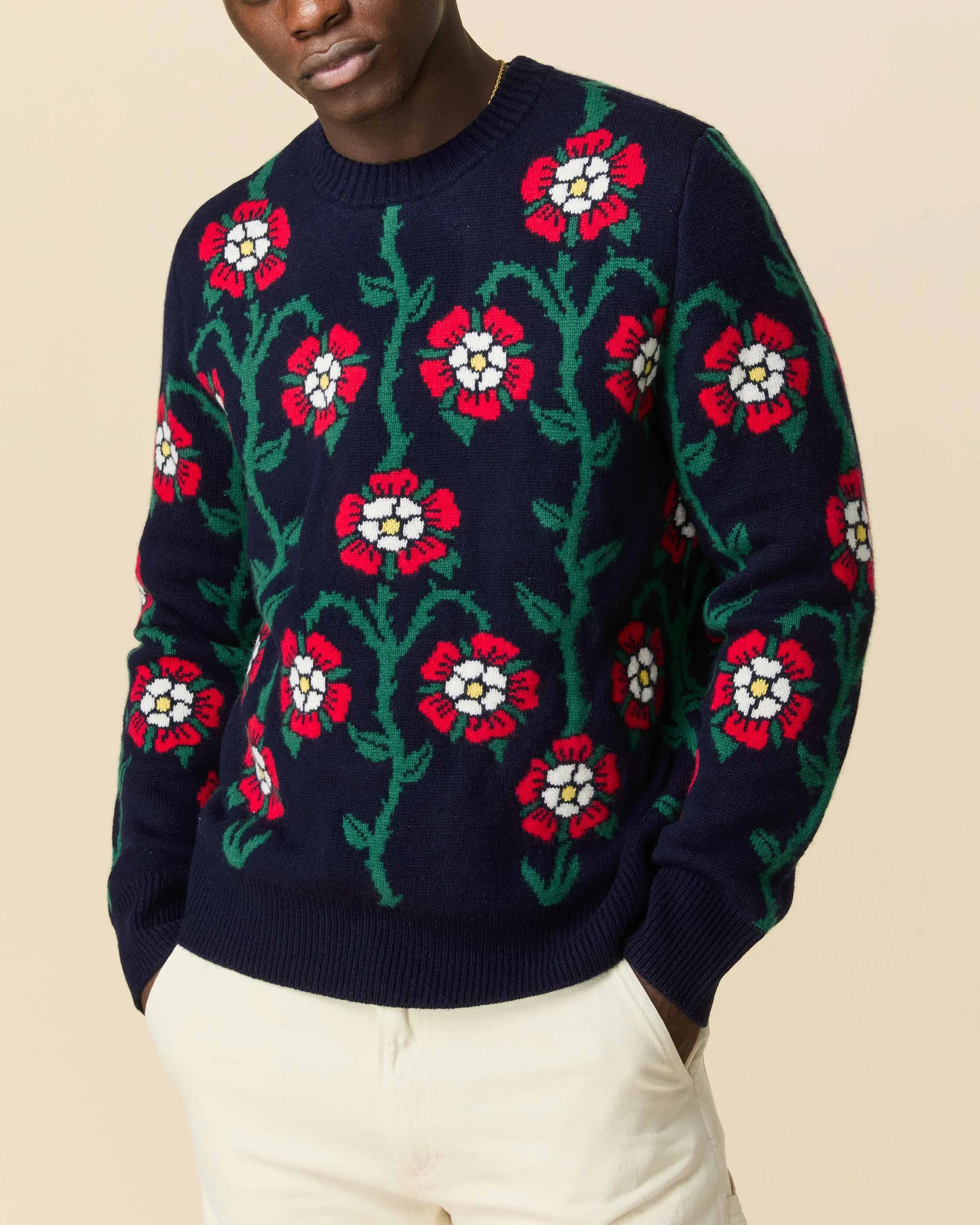 Roses Sweater Navy Multi - Image 5