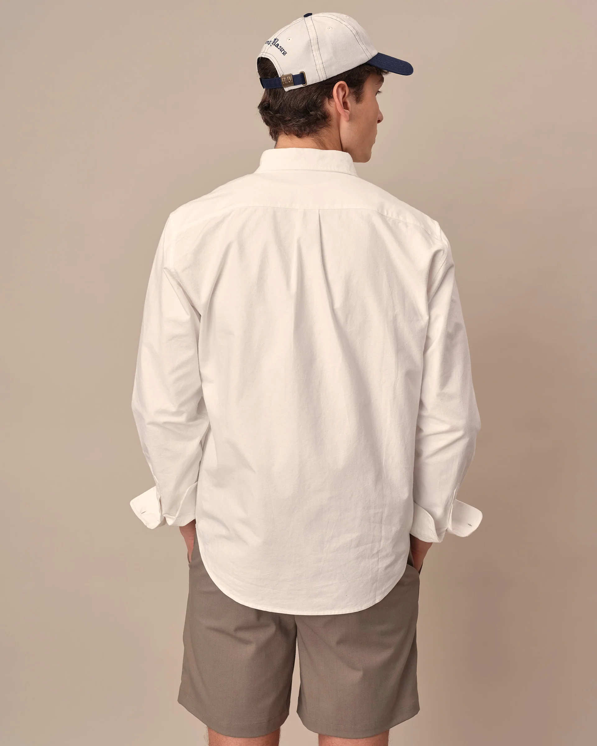 Men's Solid Oxford Shirt White - Image 5