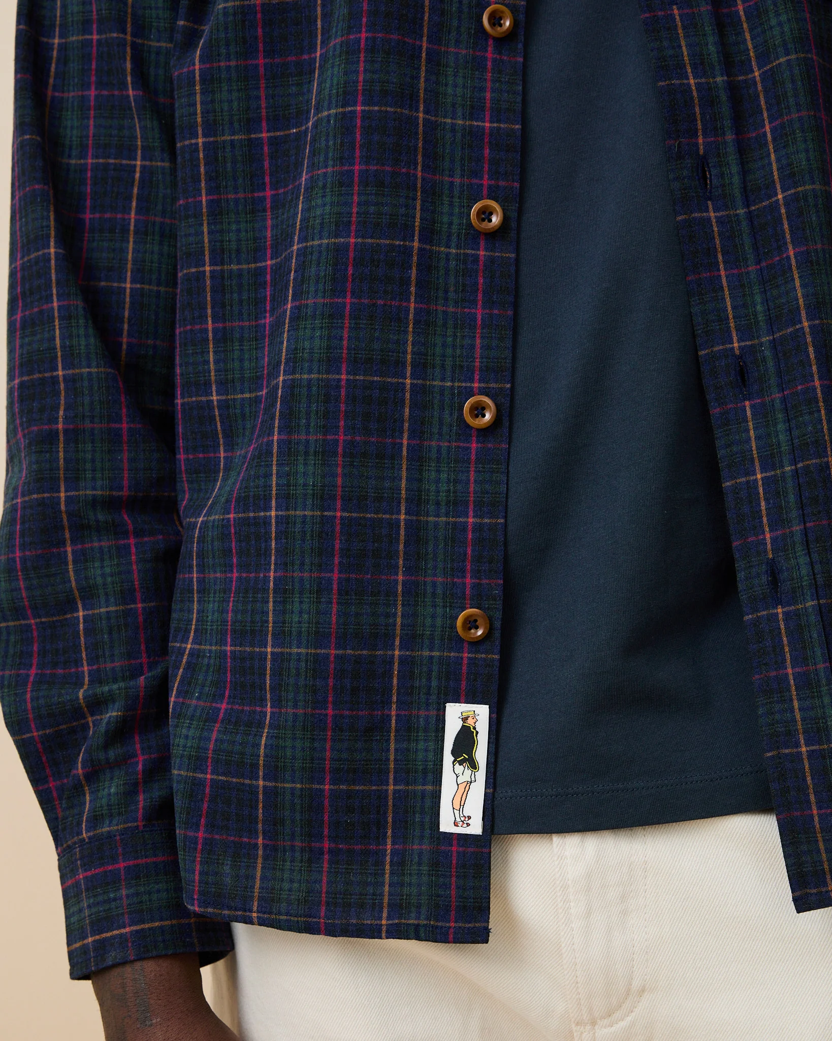 Men's Spring Plaid Shirt Evergreen Cotton Plaid - Image 4