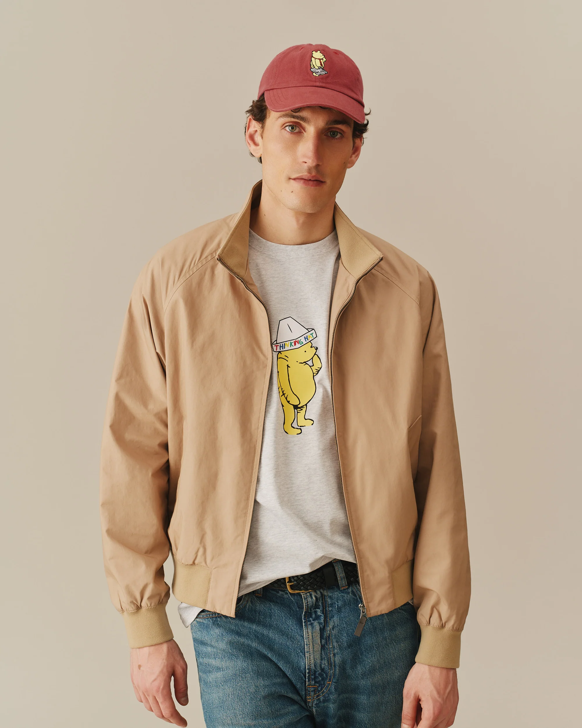 Men's Thinking Hat Winnie-the-Pooh Tee Light Heather Grey - Image 3