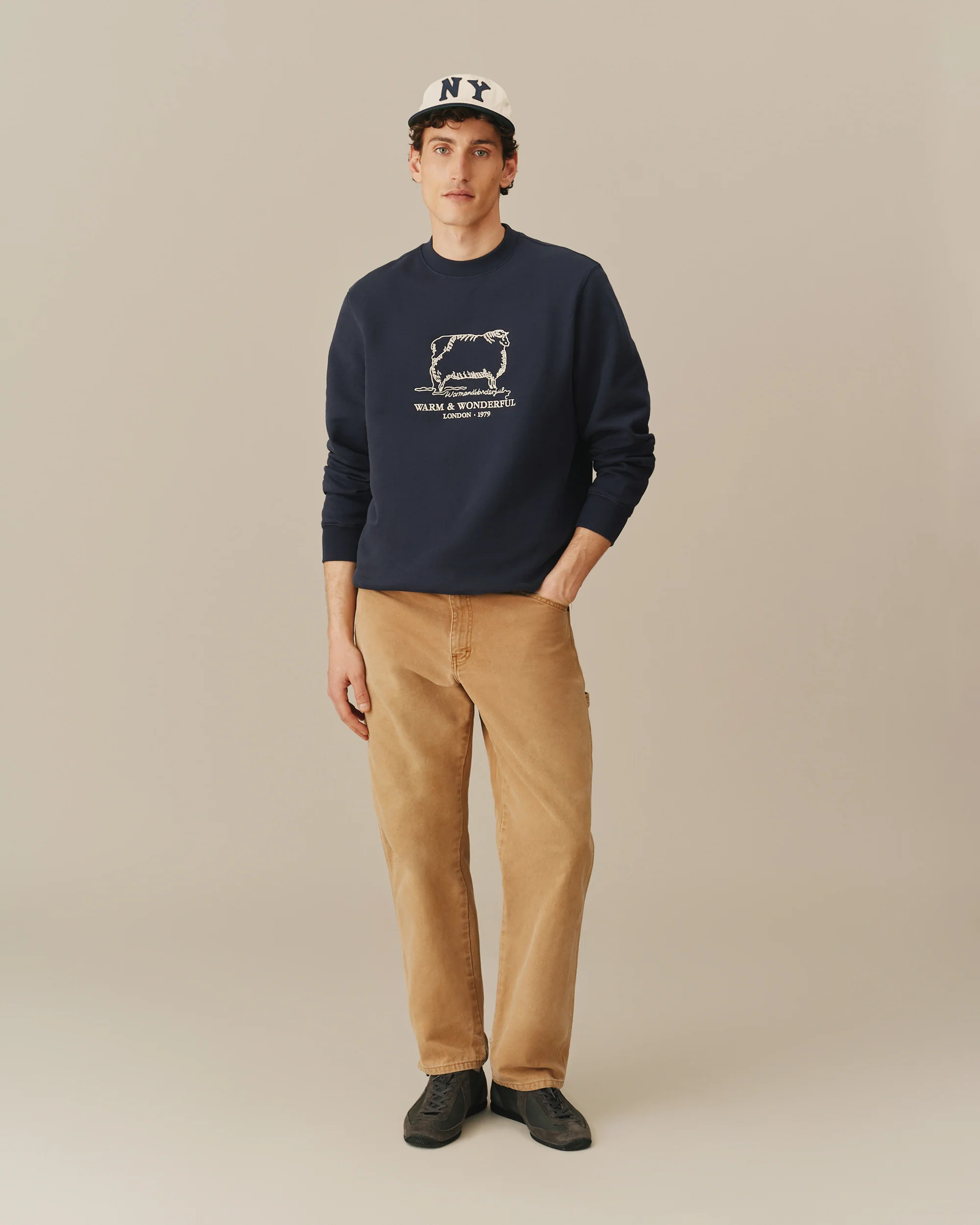 Warm & Wonderful Sheep Crewneck Navy - Image 3