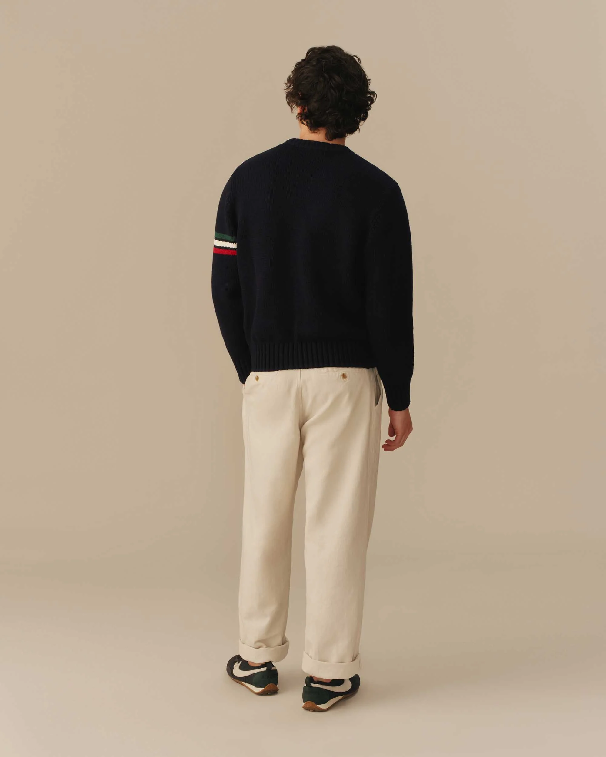 Mexico Flag Crewneck Sweater Navy - Image 5