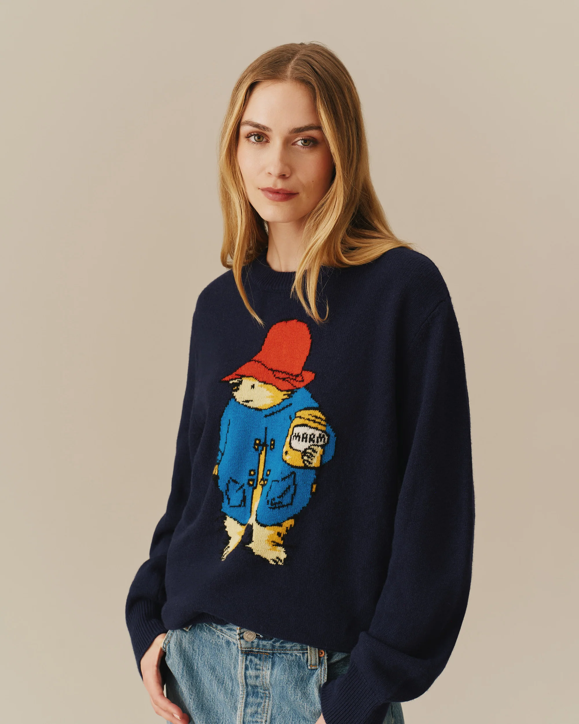 Paddington Bear Cashmere Sweater Navy - Image 7