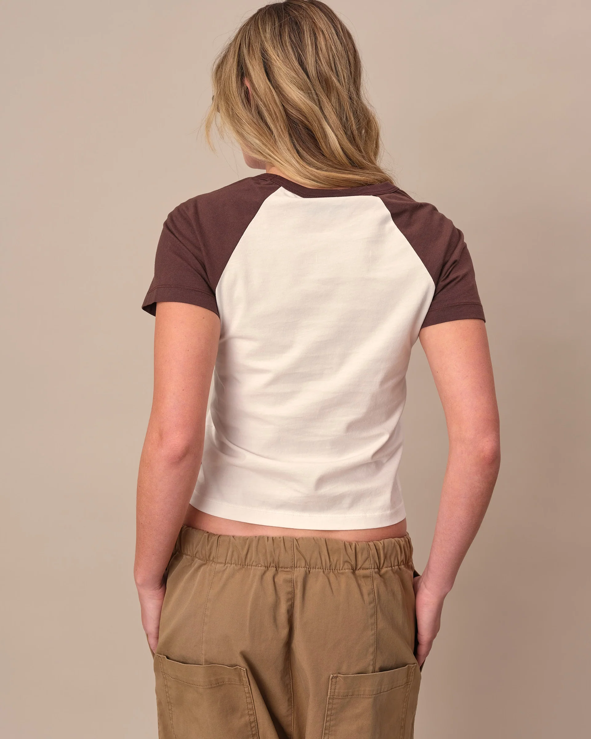 Women's Cotton Raglan Rowing Tee White - Image 3