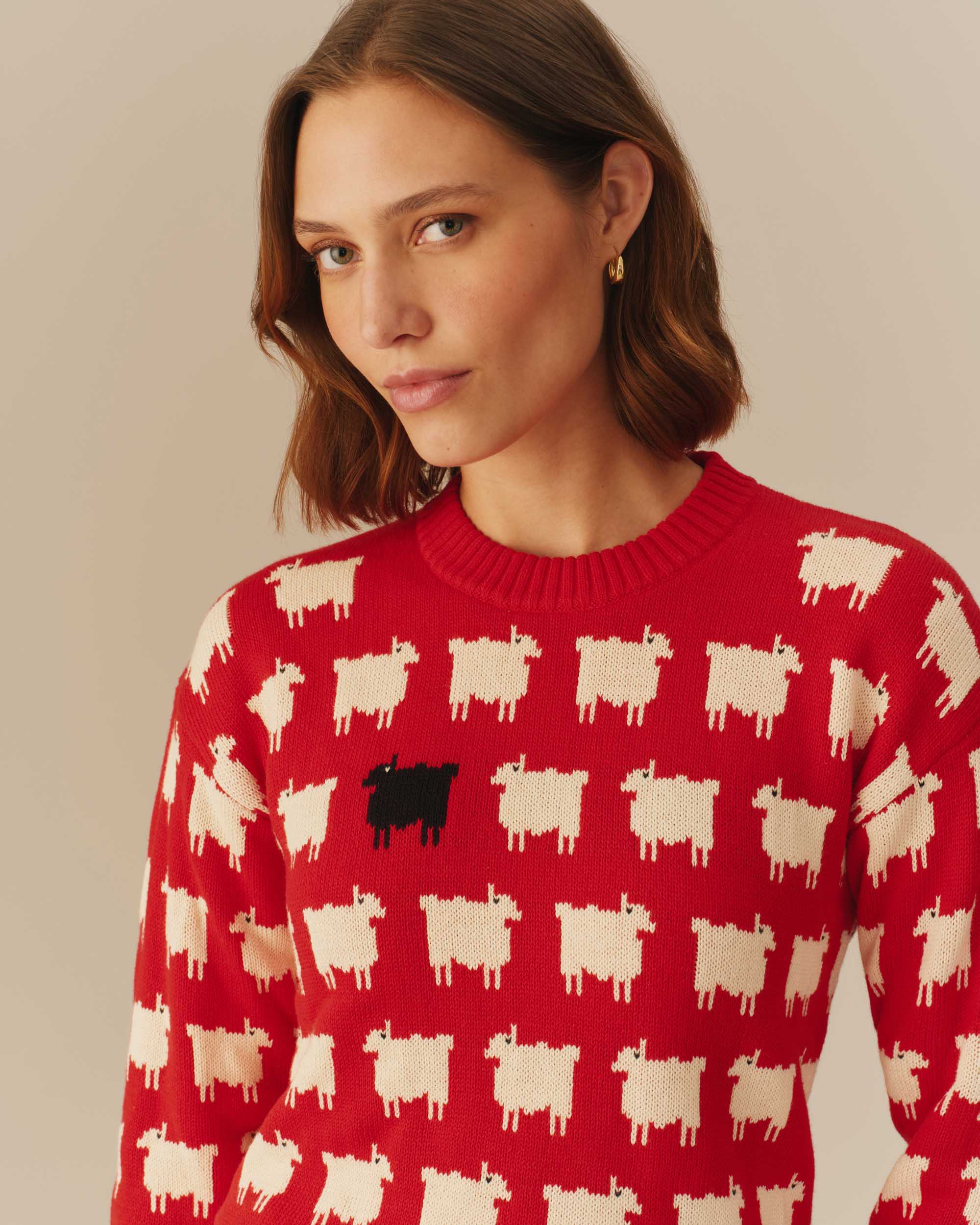 Warm & Wonderful Fitted "Diana Edition" Cotton Sheep Sweater - Image 3