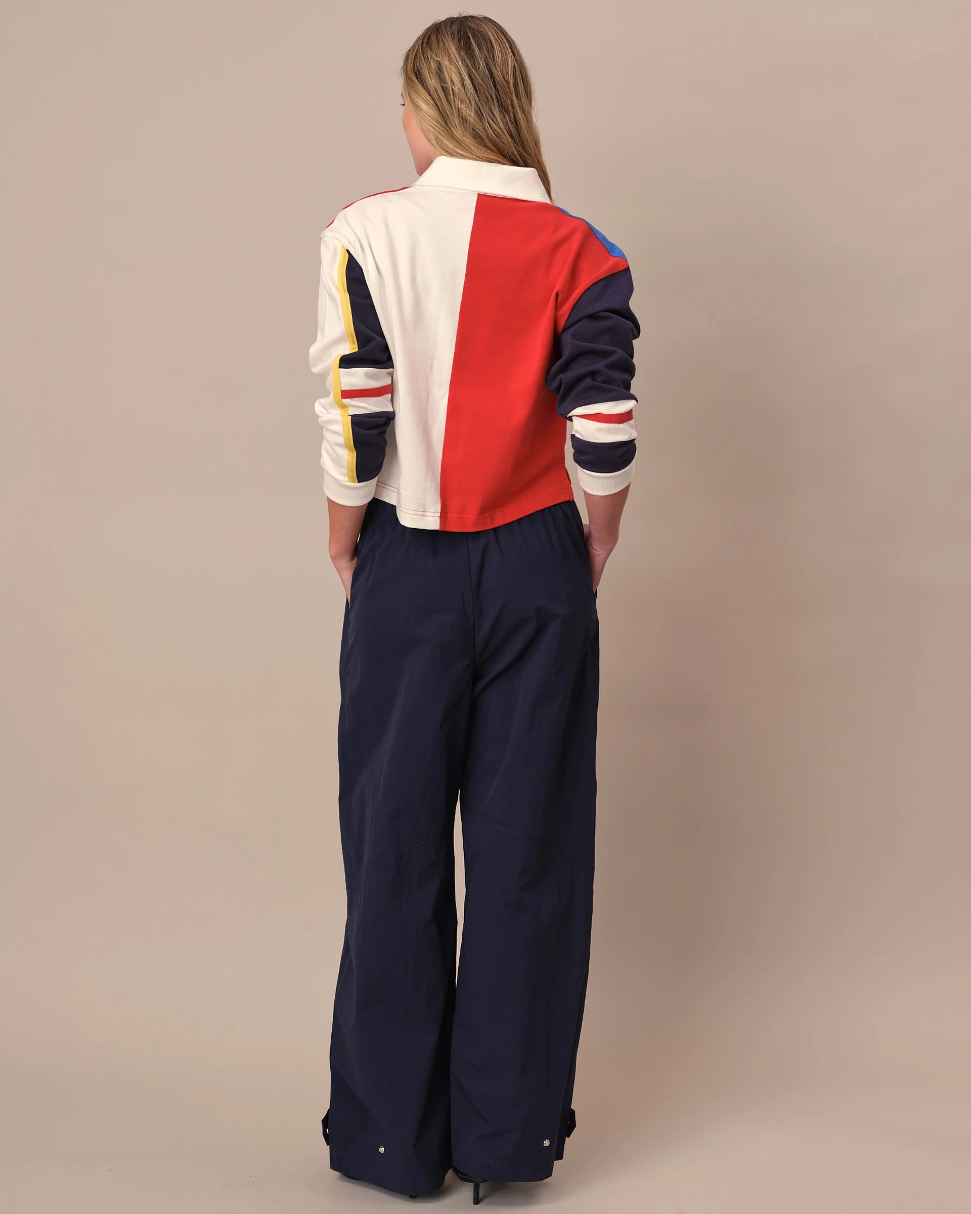 Cropped Color Block Rugby Primary Colorblock - Image 5