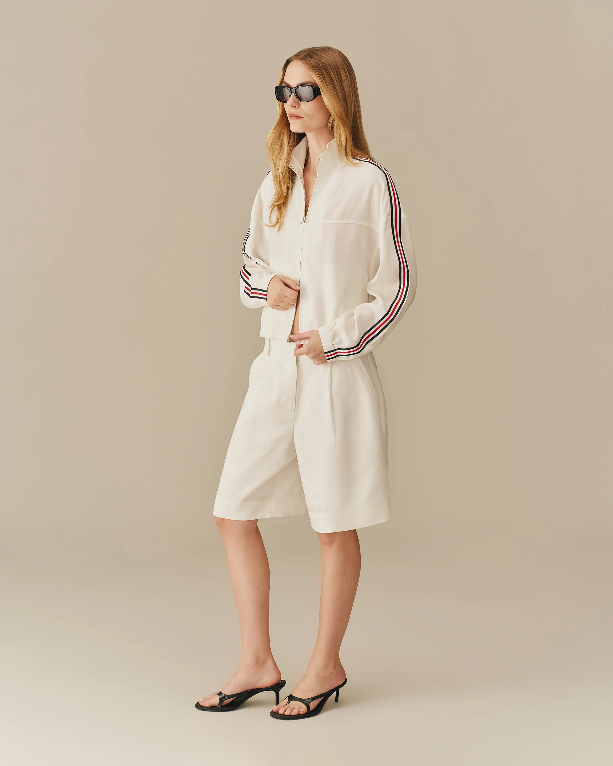Women's Linen Tencel Bermuda Trouser Short White - Image 4