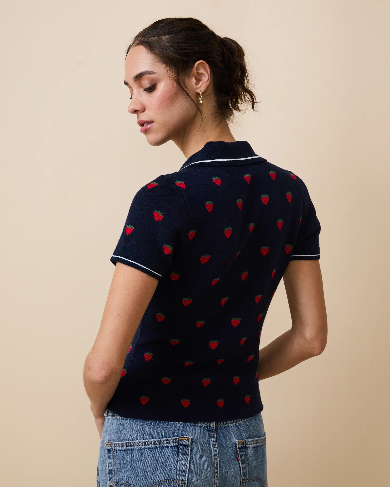 Women's Sweater Polo Navy - Image 7