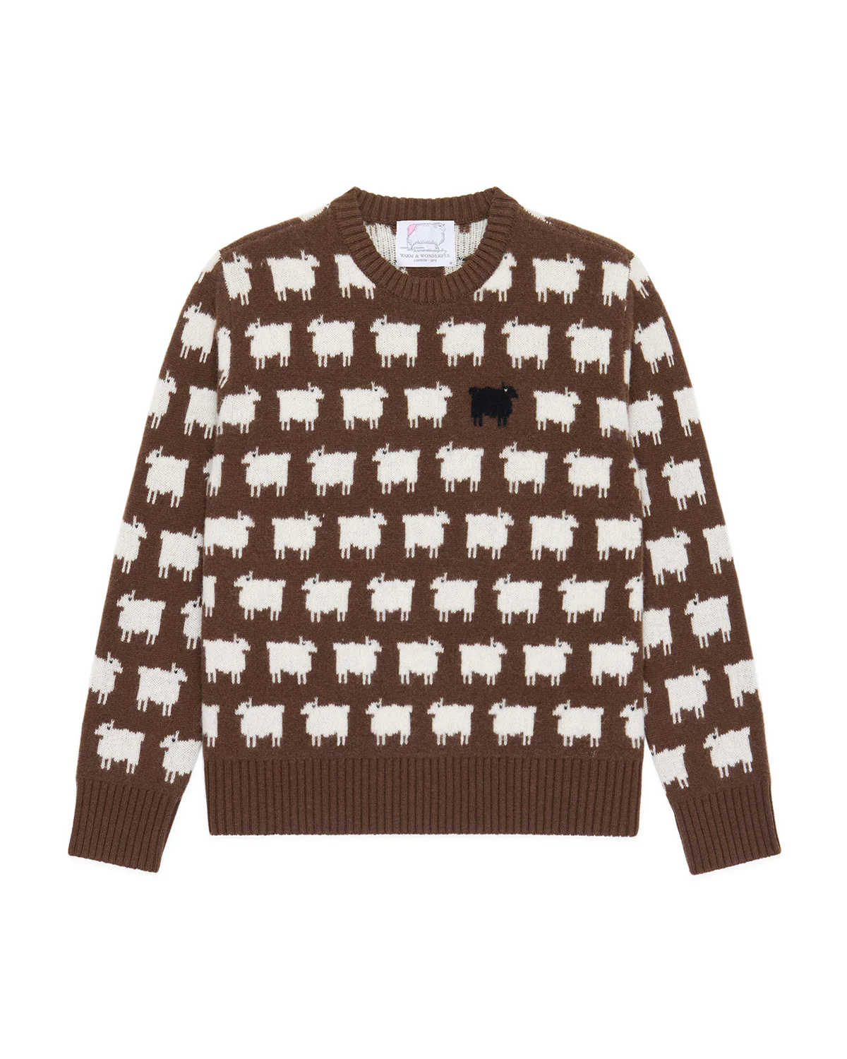 Oversized Wool Sheep Sweater Brown - Image 7